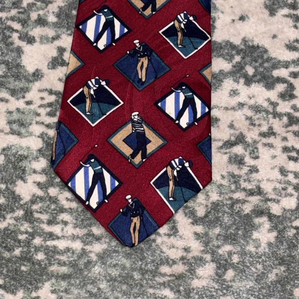 vintage Stuart Ashley golf silk tie